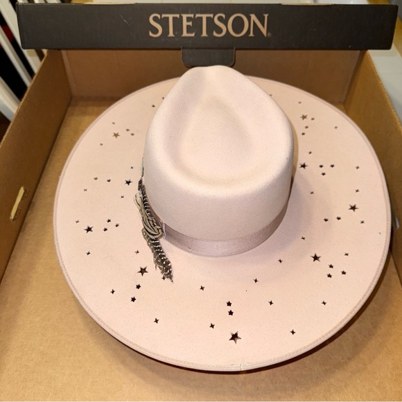 NEW Stetson Seeker Collection 'Night Sky' Cowboy Hat - Powder Pink Size S - Picture 3 of 14